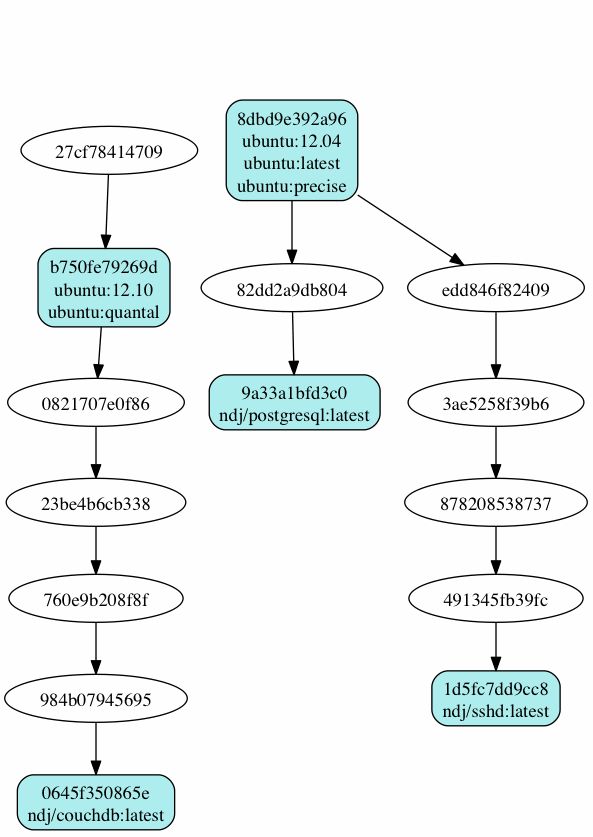 Example inheritance graph of Docker images.